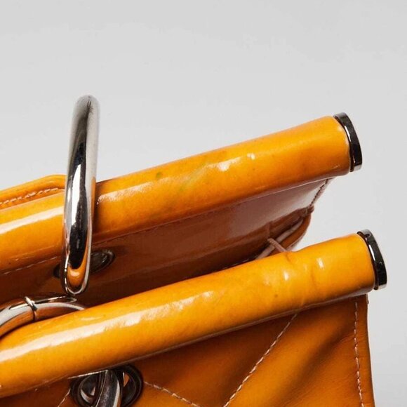 Chanel Yellow Quilted Patent Leather Large Frame Top Tote Bag - Picture 11 of 12